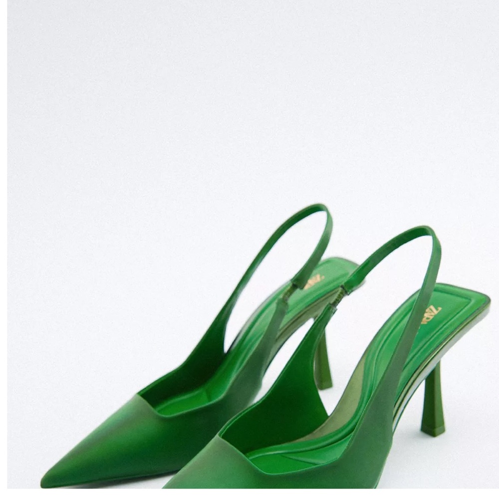 Zara Green Sling Backs 39 - Picture 5 of 5